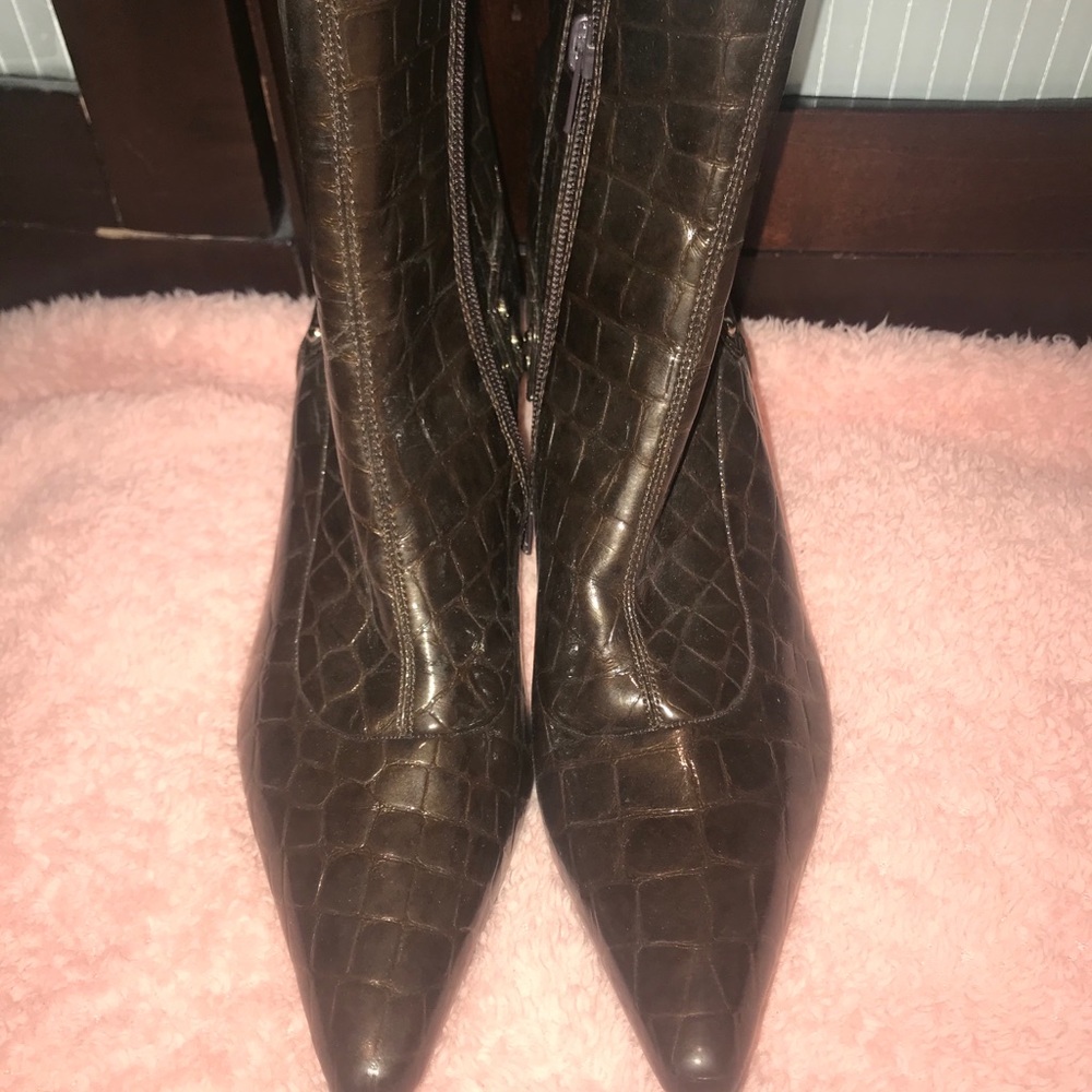 🥾Madeline Brown Pointed Toe Ankle Boots BF31
